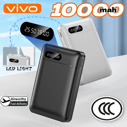 10000mAh 120W Portable Power Bank with LED Display – Fast Wireless & USB-C Charging for Smartphones