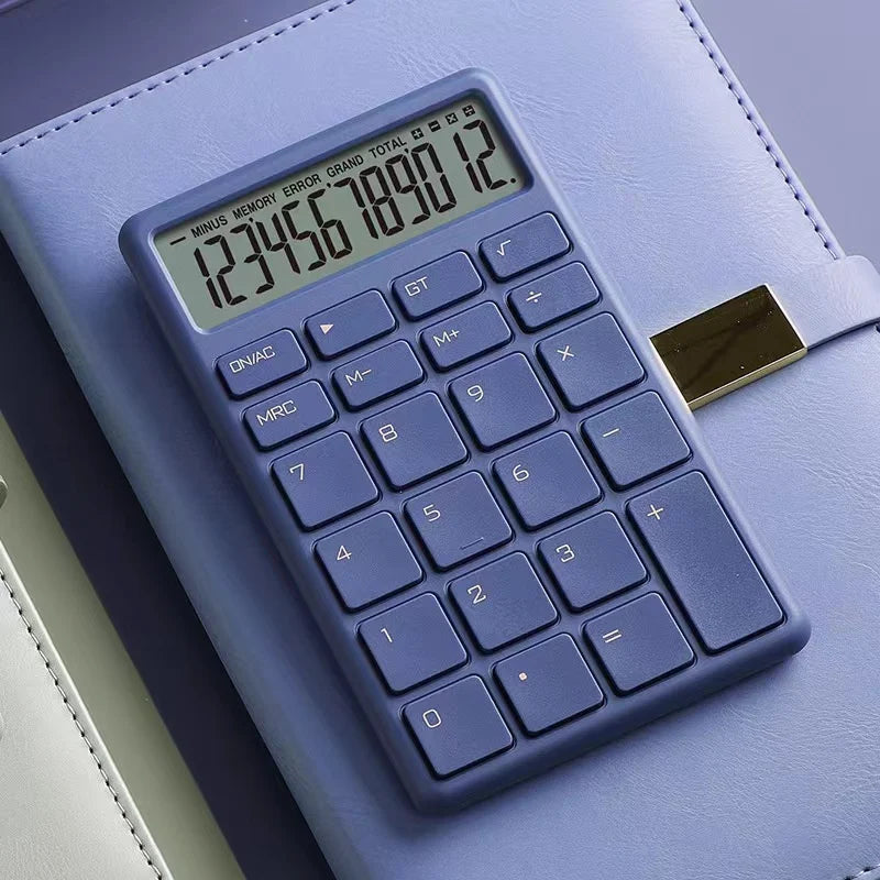 12-Digit Dual Power Solar Calculator - Portable Electronic Calculator for Home, Office & School
