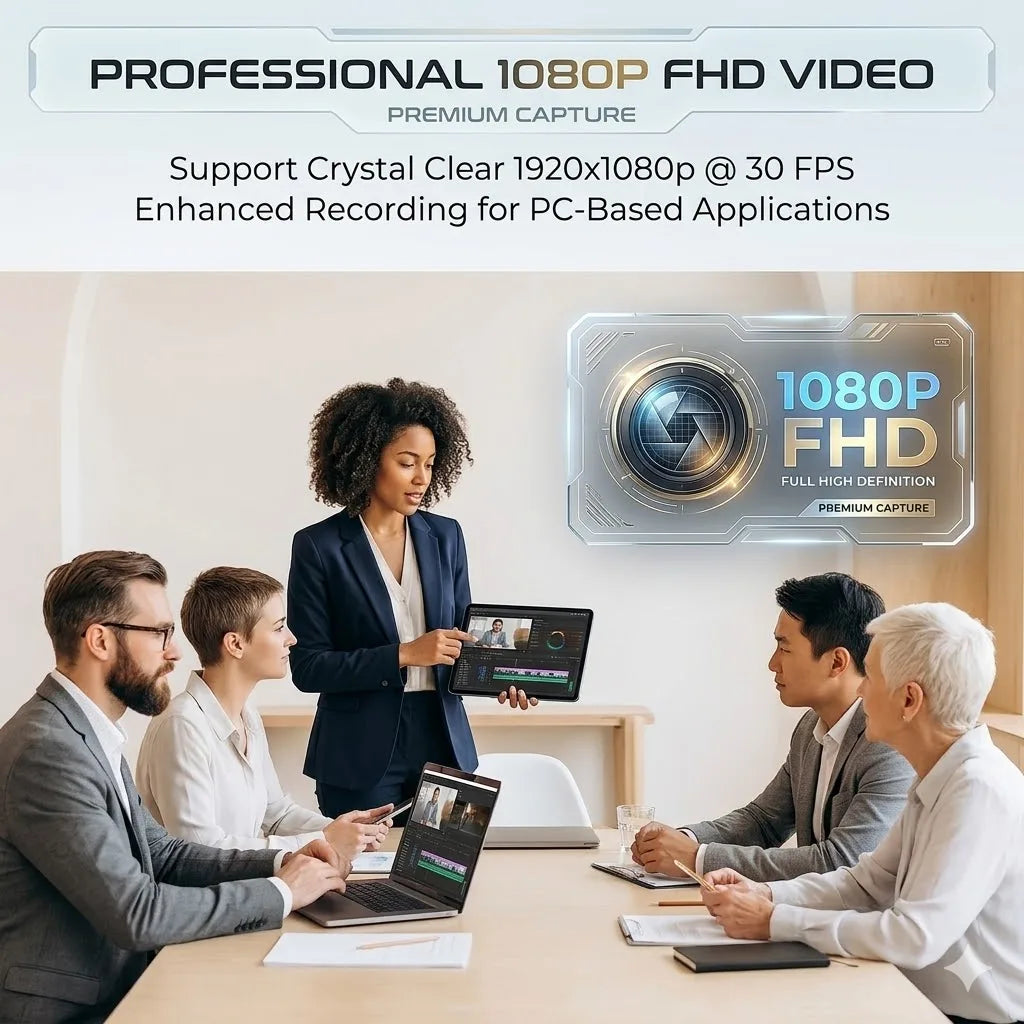 1080P HD Webcam for PC TV, 3.7mm 90° & 2.8mm 120° Lens Options, USB Type-C Plug Play Camera with Mic, 2M Cable for Work/Study
