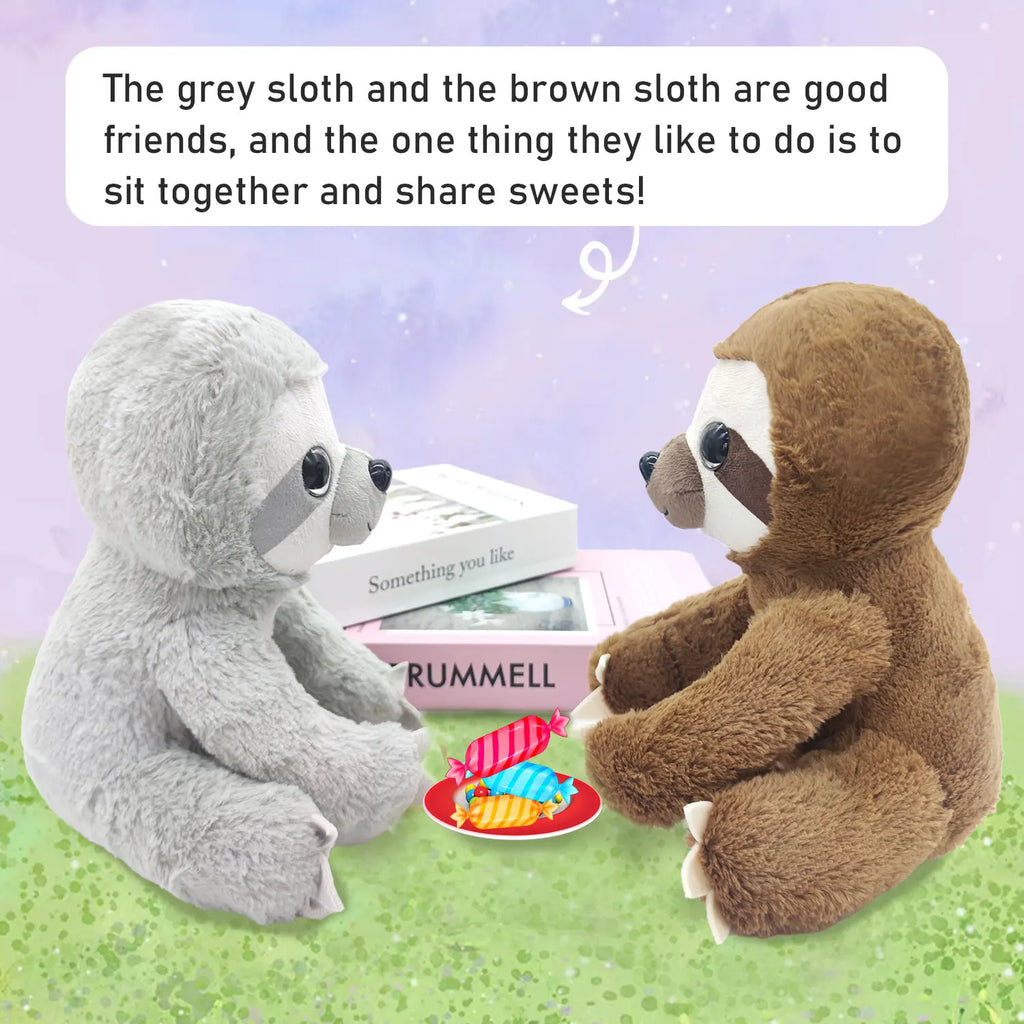 Realistic Sloth Plush Toy 25 cm (9.8 in) Soft PP Cotton Stuffed Animal Cuddly Sloth Doll Birthday Holiday Gift for Kids