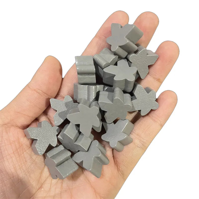 100 Wooden Meeples 16mm (0.63 in) 14-Color Board Game Pawns Replacement Set