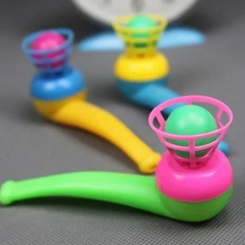 3-Pack Pipe Blowing Balance Balls (4 in / 10 cm) for Kids - Educational Outdoor Toy for Motor Skills & Coordination