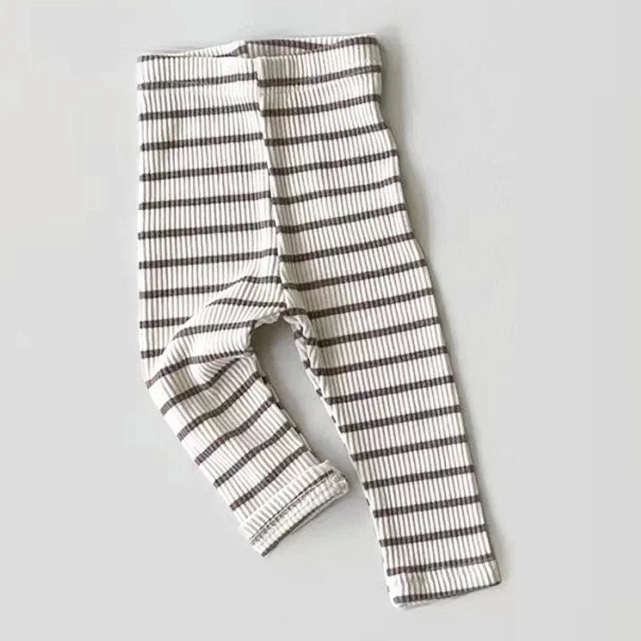 0-3T Baby Striped Cotton Stretch Leggings – Elastic Waist Toddler Skinny Pants