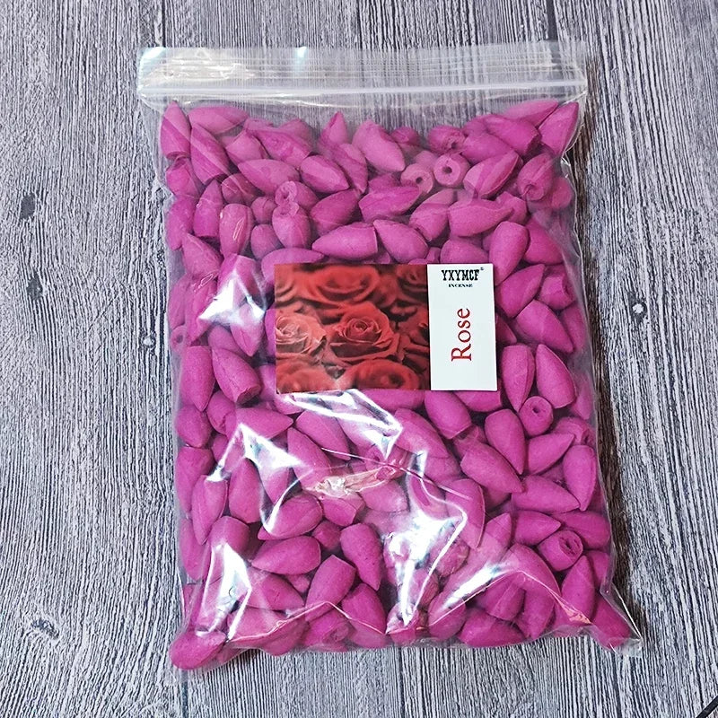 100g (≈60 pcs) Natural Backflow Incense Cones for Backflow Burner – Sandalwood & Lavender Aromatherapy