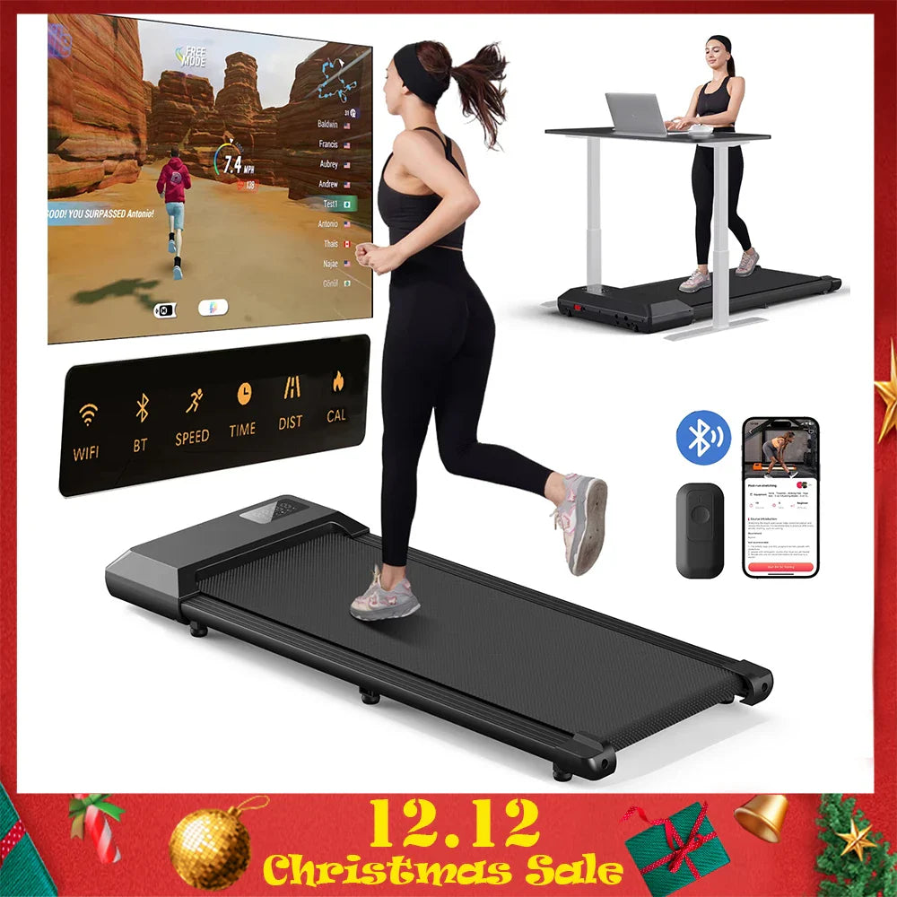 Under-Desk Walking Pad Treadmill — 2.5HP, App & Remote, LCD Display