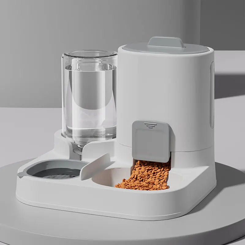 1-Pack Automatic Gravity-Fed Cat Water Dispenser & Feeder - Spill-Proof Large Capacity One-Piece Design