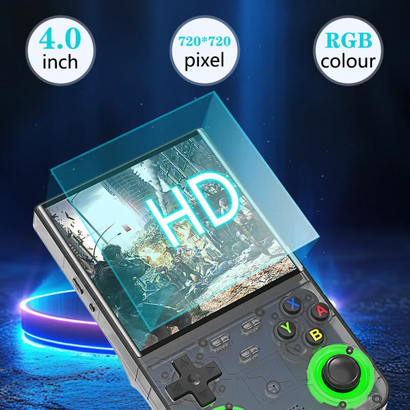 Portable Handheld Game Console 4.0-inch (10.16 cm) IPS 720×720, 3500mAh, WiFi, RGB Lighting, Dual Joysticks, 20,000 Games, External Controller Support