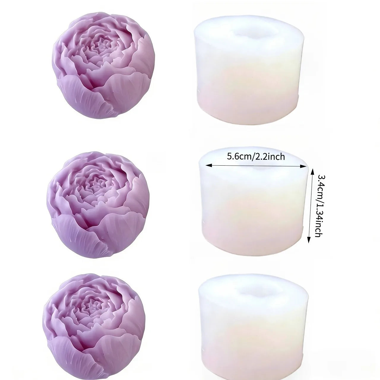 1 Reusable Rose S1-Pack Rose Silicone Mold for Soap, Candle, Clay & Plaster Crafts, Layered Petal Realistic Center, Flexible Reusable DIY Mold