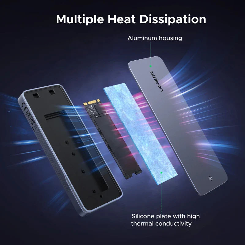 20Gbps M.2 NVMe/SATA SSD Enclosure USB-C — USB 3.2 Gen2x2 with RGB