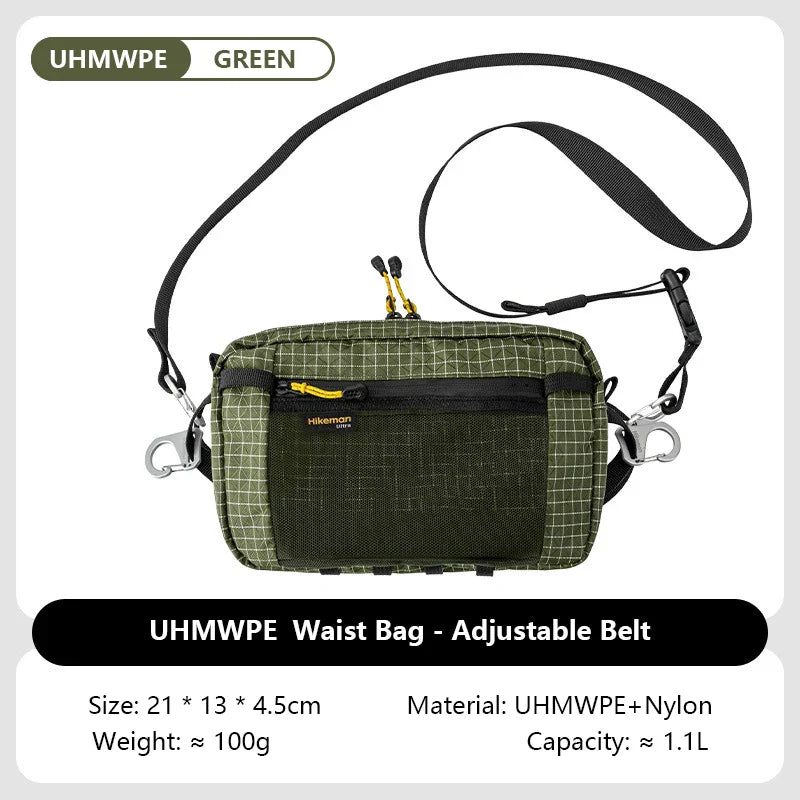 1.1L (37 fl oz) Ultralight Waterproof Waist Pack - Multi-Pocket Fanny Pack for Running Cycling Hiking