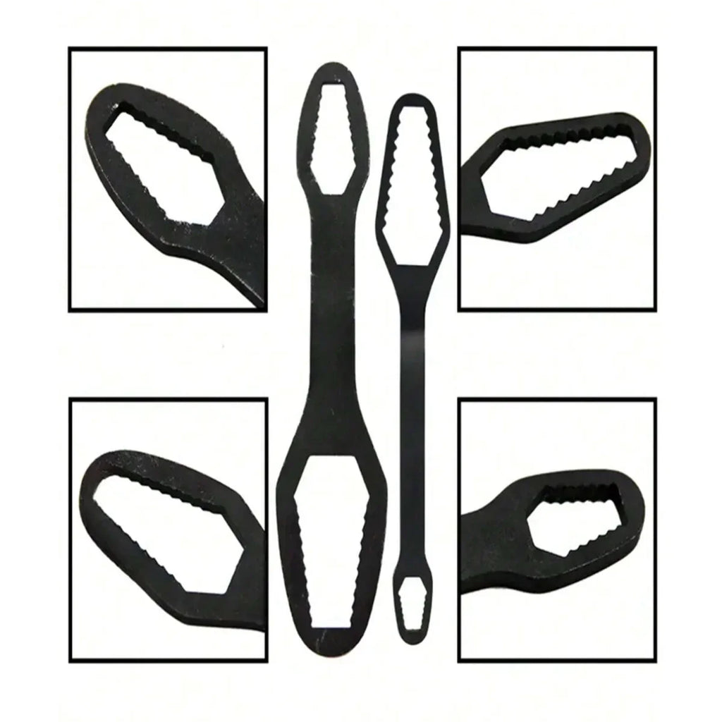 Adjustable Self-Tightening Double-Head Wrench Fits 3–17 mm & 8–22 mm (0.12–0.67 in & 0.31–0.87 in) for Cars, Bicycles and Home Repair