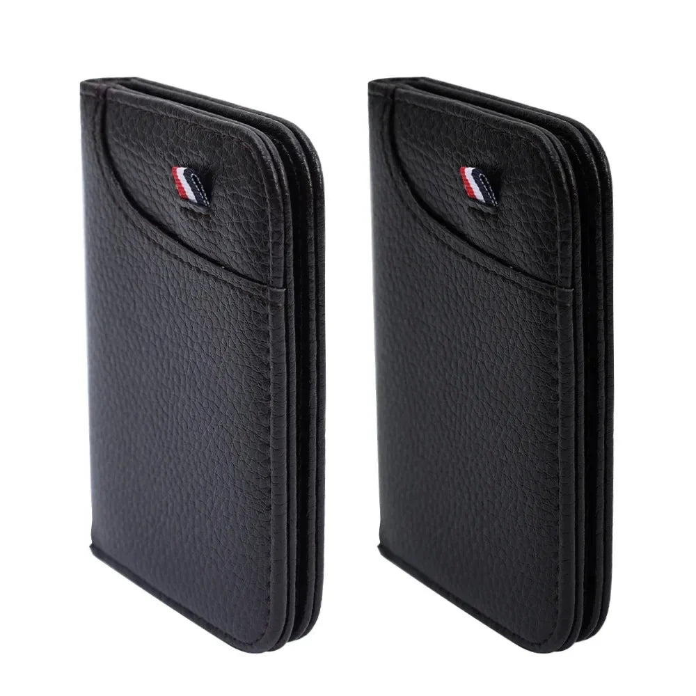Slim PU Leather 9-Slot Card Holder Wallet - Mini Thin Credit Card Wallet for Men & Women
