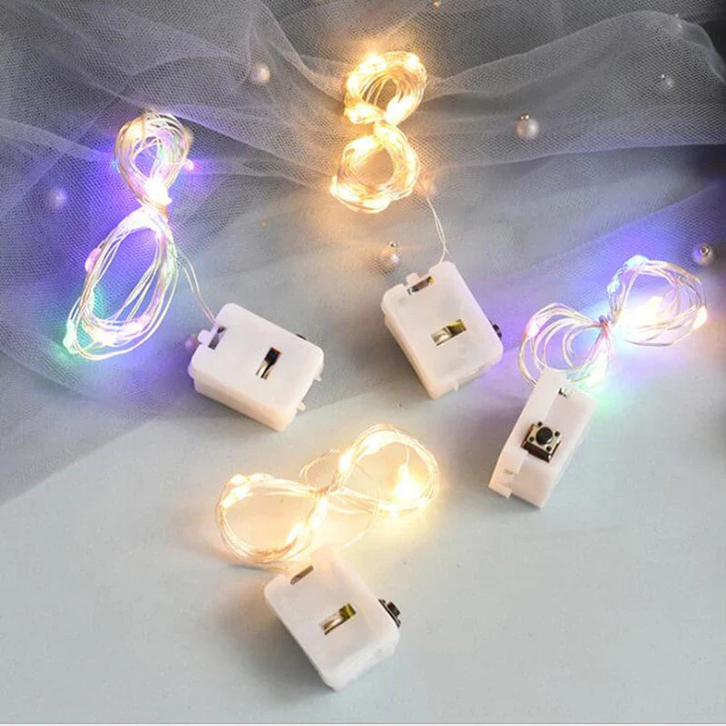 10-Pack Battery Powered LED String Lights, Multicolor Fairy Garland for Wedding Party Indoor & Outdoor Decor
