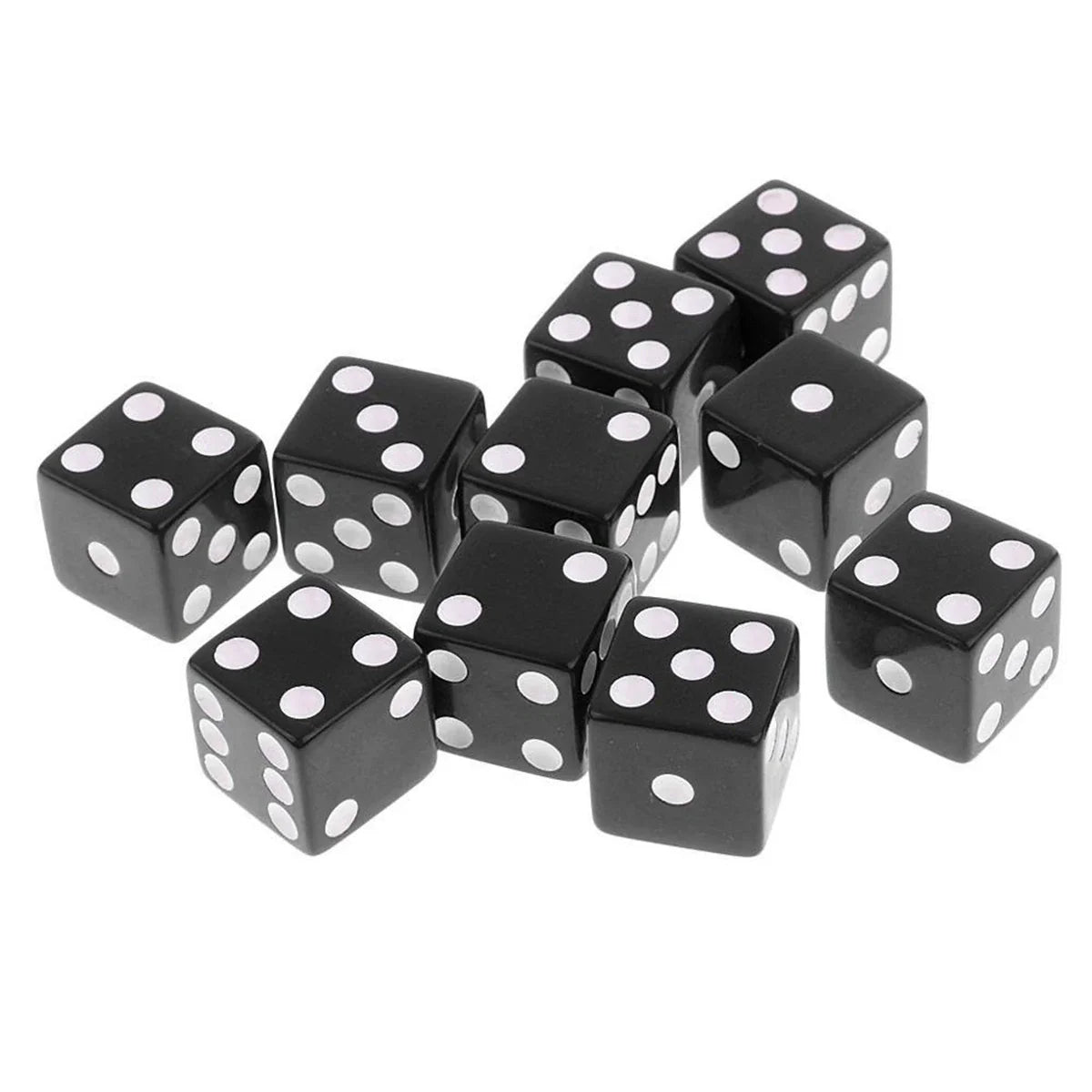 10-Piece Acrylic D6 Dice Set 16mm (0.63 in) – Carved Six-Sided Game Dice for RPG, Dungeons & Dragons & Board Games