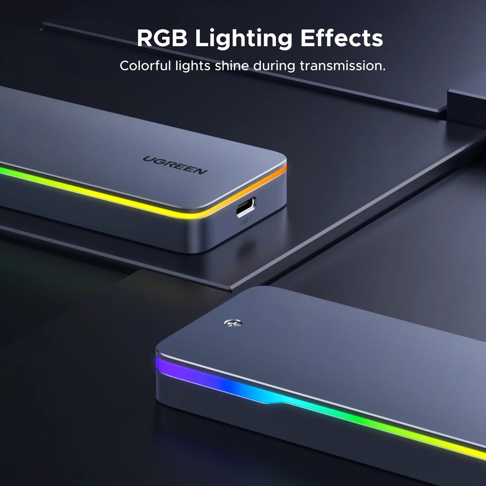 20Gbps M.2 NVMe/SATA SSD Enclosure USB-C — USB 3.2 Gen2x2 with RGB