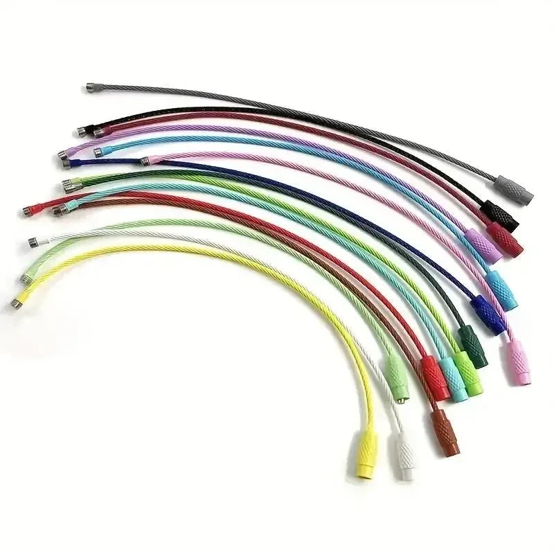 10-Pack Colorful Stainless Steel Wire Luggage Tag Clips – Durable Travel Bag Keychains