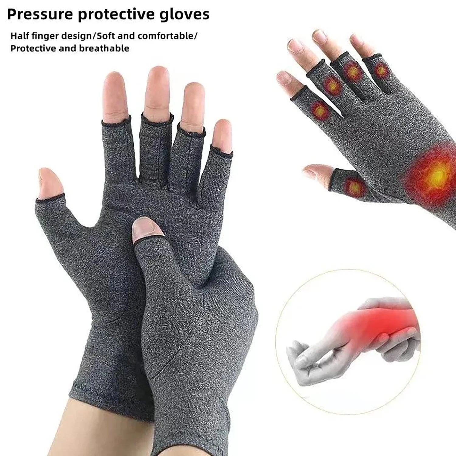 Compression Arthritis Gloves Wrist Support for Joint Pain Relief - Unisex Therapy Hand Brace
