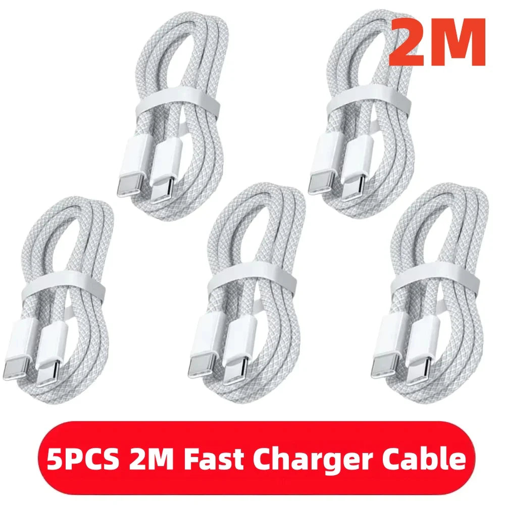 1-10PCS USB C Cable to USB C 100W Fast Charging Charger Cable Supports Fast Charging For iPhone 16 17 Samsung Xiaomi Huawei etc