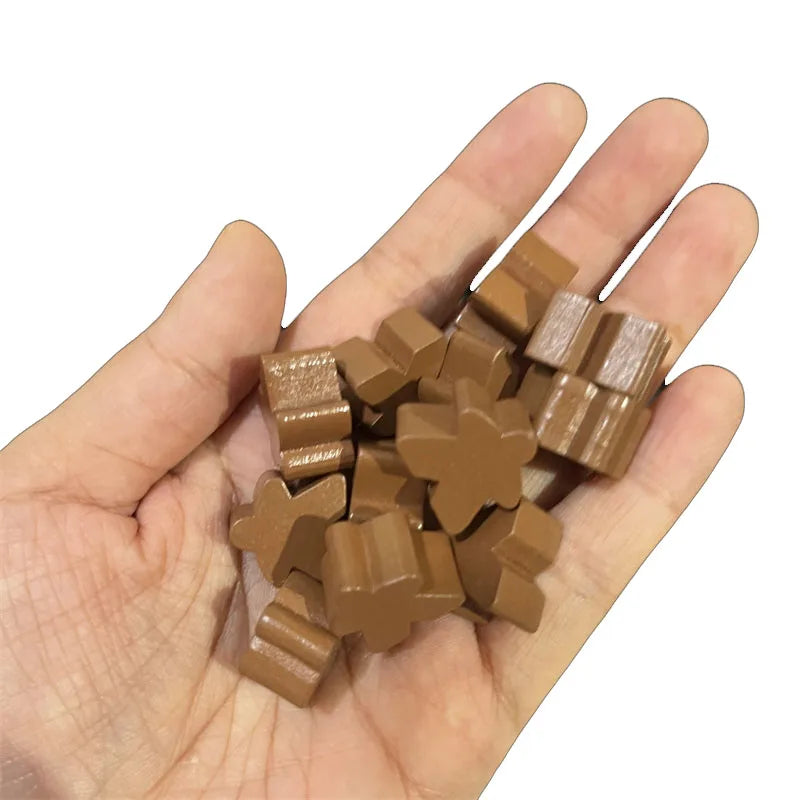 100 Wooden Meeples 16mm (0.63 in) 14-Color Board Game Pawns Replacement Set