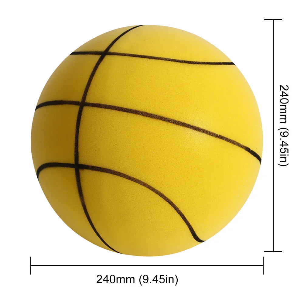 Kids Silent Foam Basketball — Indoor Squeezable Bounce Ball, Sizes 3/5/7