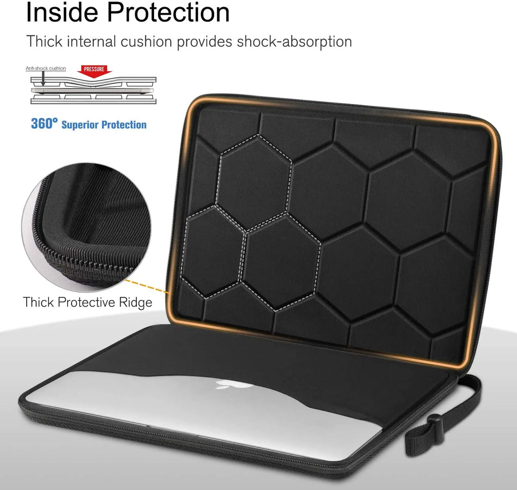 Shockproof Waterproof EVA Laptop Sleeve 13–15.6 Inch with Detachable Strap
