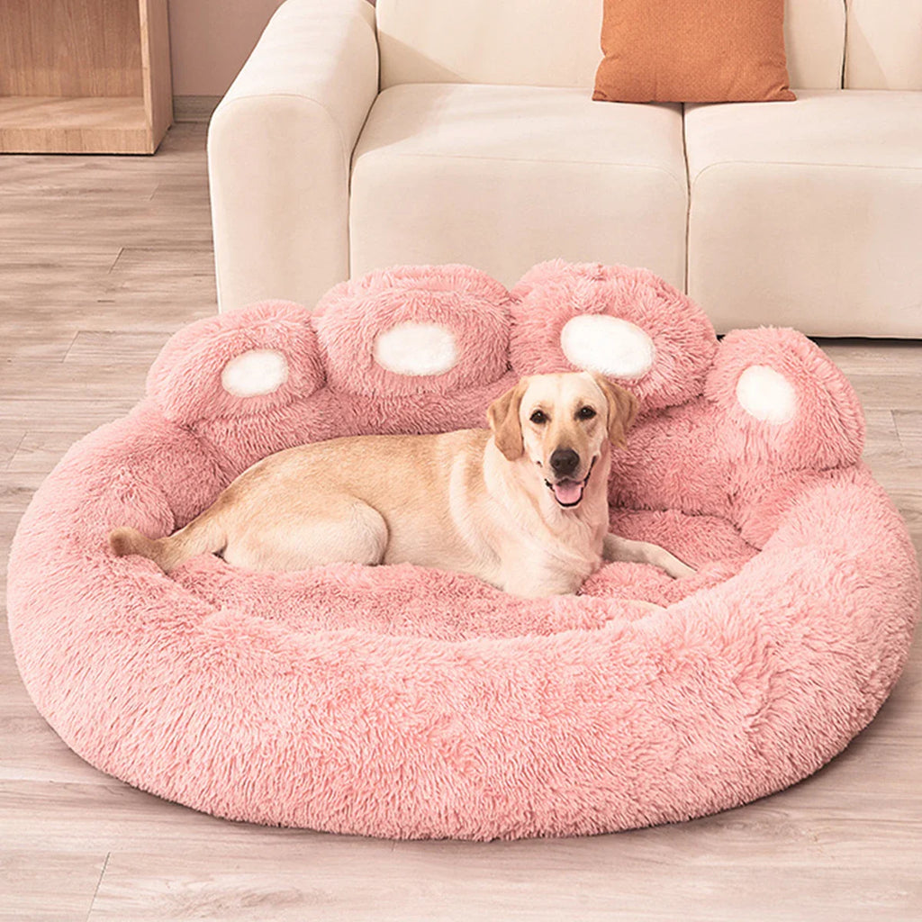 Fluffy Plush Dog Bed — Round Calming Donut Pet Sofa for Cats & Dogs, Sizes S-XL (50–90 cm | 19.7–35.5 in)