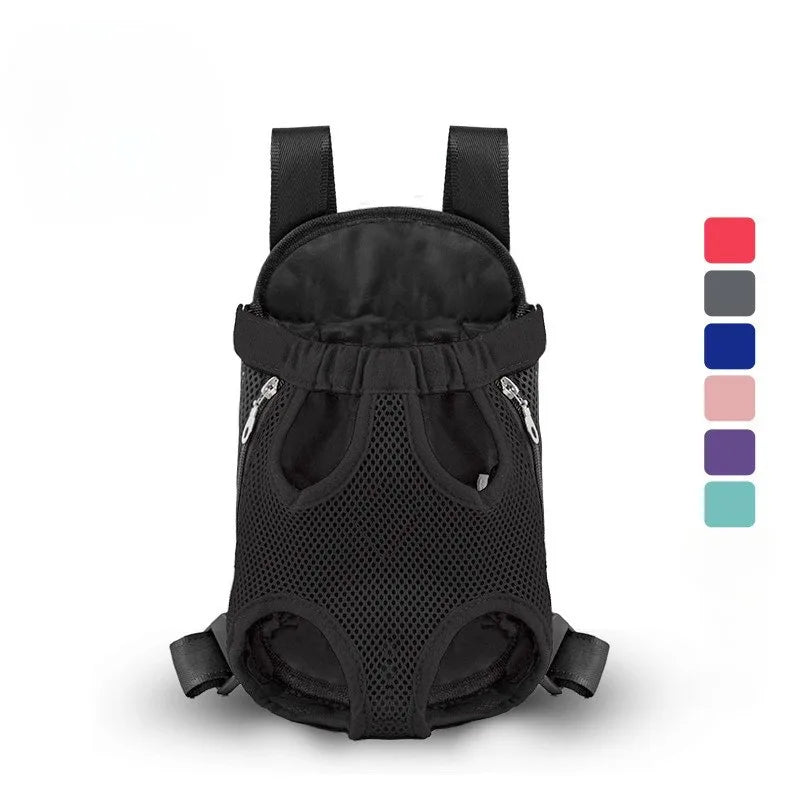 Breathable Double-Shoulder Pet Carrier Backpack — Portable Mesh Front/Back Travel Carrier for Small Dogs & Cats