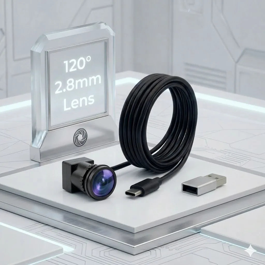 1080P HD Webcam for PC TV, 3.7mm 90° & 2.8mm 120° Lens Options, USB Type-C Plug Play Camera with Mic, 2M Cable for Work/Study