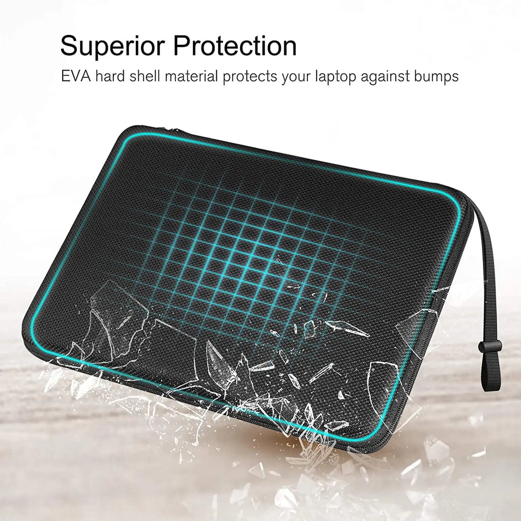 Shockproof Waterproof EVA Laptop Sleeve 13–15.6 Inch with Detachable Strap