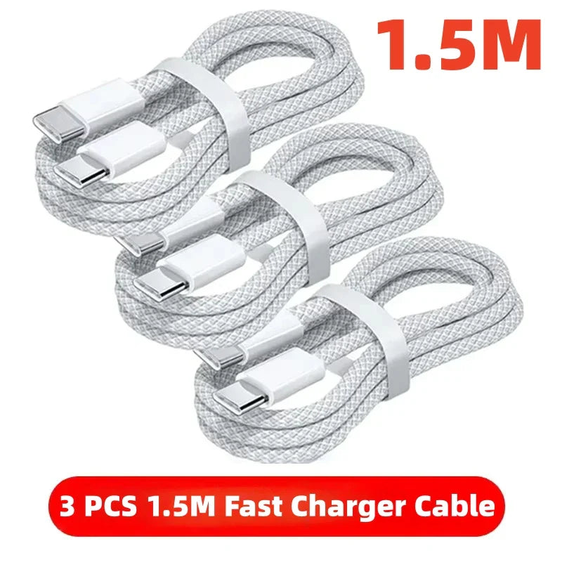 1-10PCS USB C Cable to USB C 100W Fast Charging Charger Cable Supports Fast Charging For iPhone 16 17 Samsung Xiaomi Huawei etc