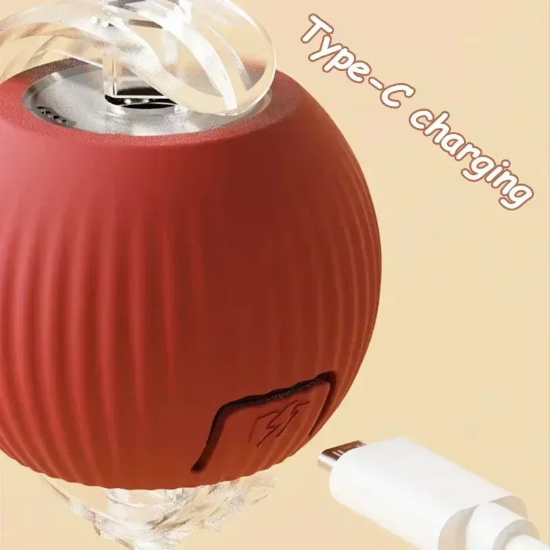 Rechargeable Interactive Cat Ball with Tail 1-3 Pack Automatic Rolling Pet Toy Imitates Mouse