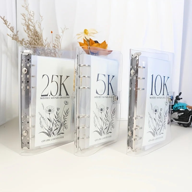 12-Month Money Saving Challenge Binder with Cash Envelopes — Budget Planner to Save $2,500 $5,000 $10,000 Gift