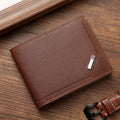 Men's Slim PU Leather Bifold Wallet – Compact 4.53 x 3.53 x 0.39 in (11.5 x 9 x 1 cm) Card Holder & Bill Compartment