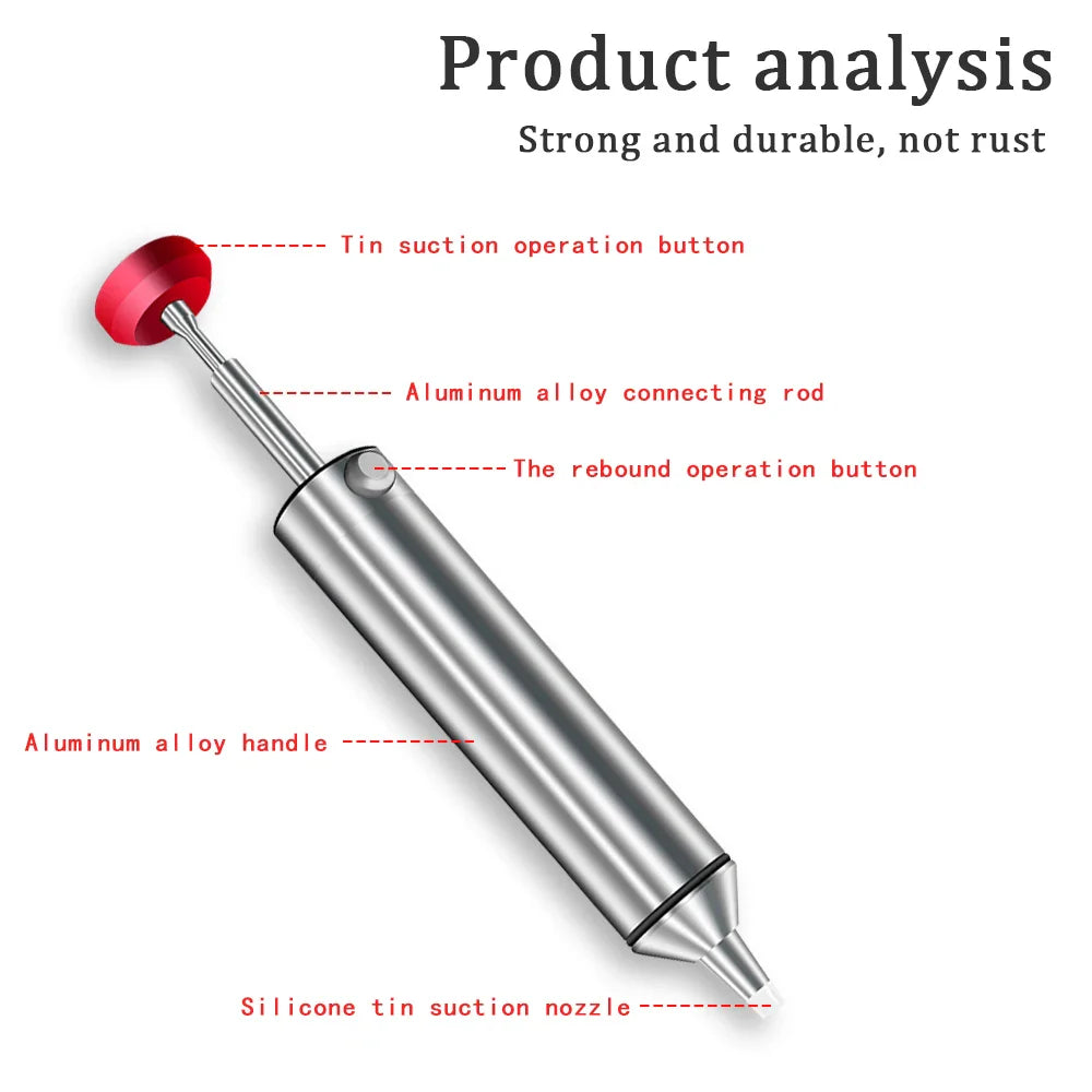 Aluminum Alloy Manual Desoldering Pump Solder Sucker Vacuum Tin Remover for PCB Repair