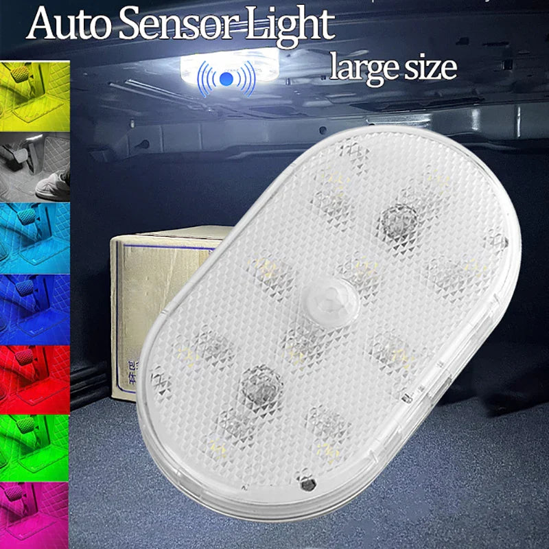 Motion Sensor LED Light 650mAh USB Rechargeable — Wireless Touch Night Light for Car Trunk, Closet & Cabinet