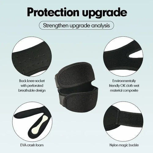 1-Pack Pressurized Knee Wrap Sleeve Elastic Knee Support Brace with Protective Pad for Basketball Tennis Cycling