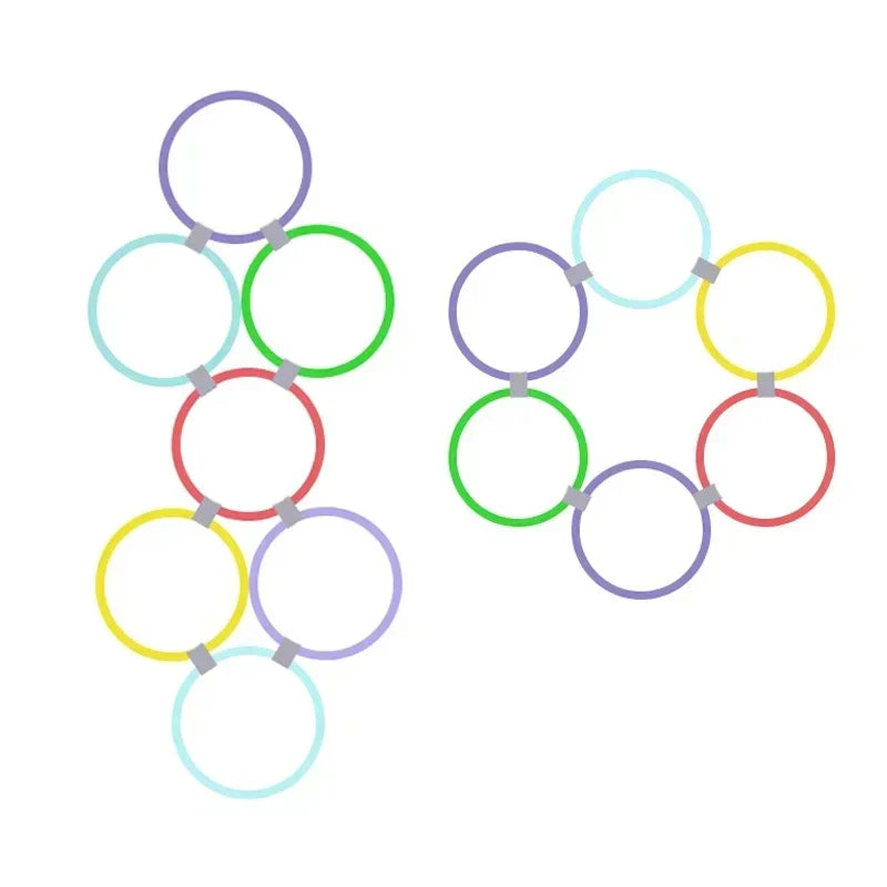 Kids Outdoor Agility Jump Ring Set 10 Hoops 10 Connectors 28/35 cm (11 in / 13.8 in) Physical Training Toy