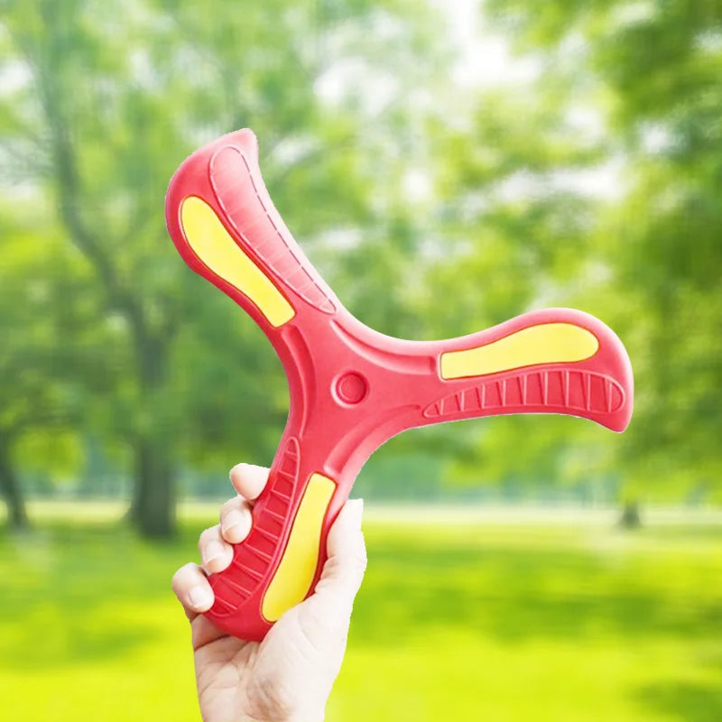 Soft Foam Boomerang Flying Disc (10.2 in / 26 cm) - Three-Leaf Cross Throwing Toy for Kids & Adults, Safe EVA Outdoor Toy
