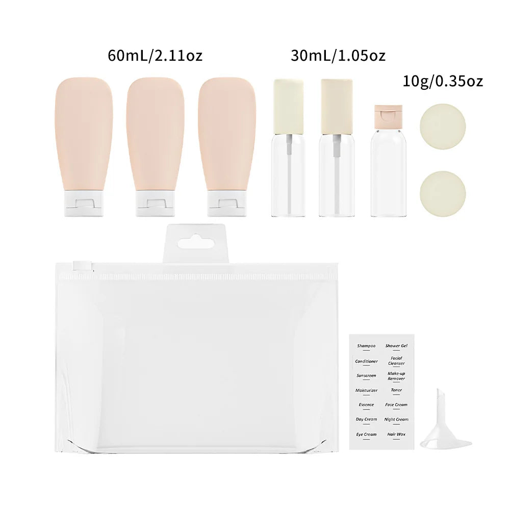 11-Pack Refillable Travel Bottle Set - 120ml (4.06 oz) & 60ml (2.03 oz) Spray, Squeeze & Tube Bottles for Perfume, Lotion & Shampoo