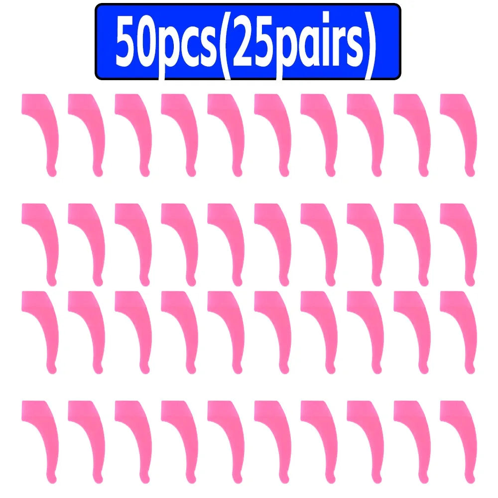 100-Pack Silicone Anti-Slip Eyeglass Ear Hooks Temple Tips – 33 x 10 mm (1.3 x 0.39 in)