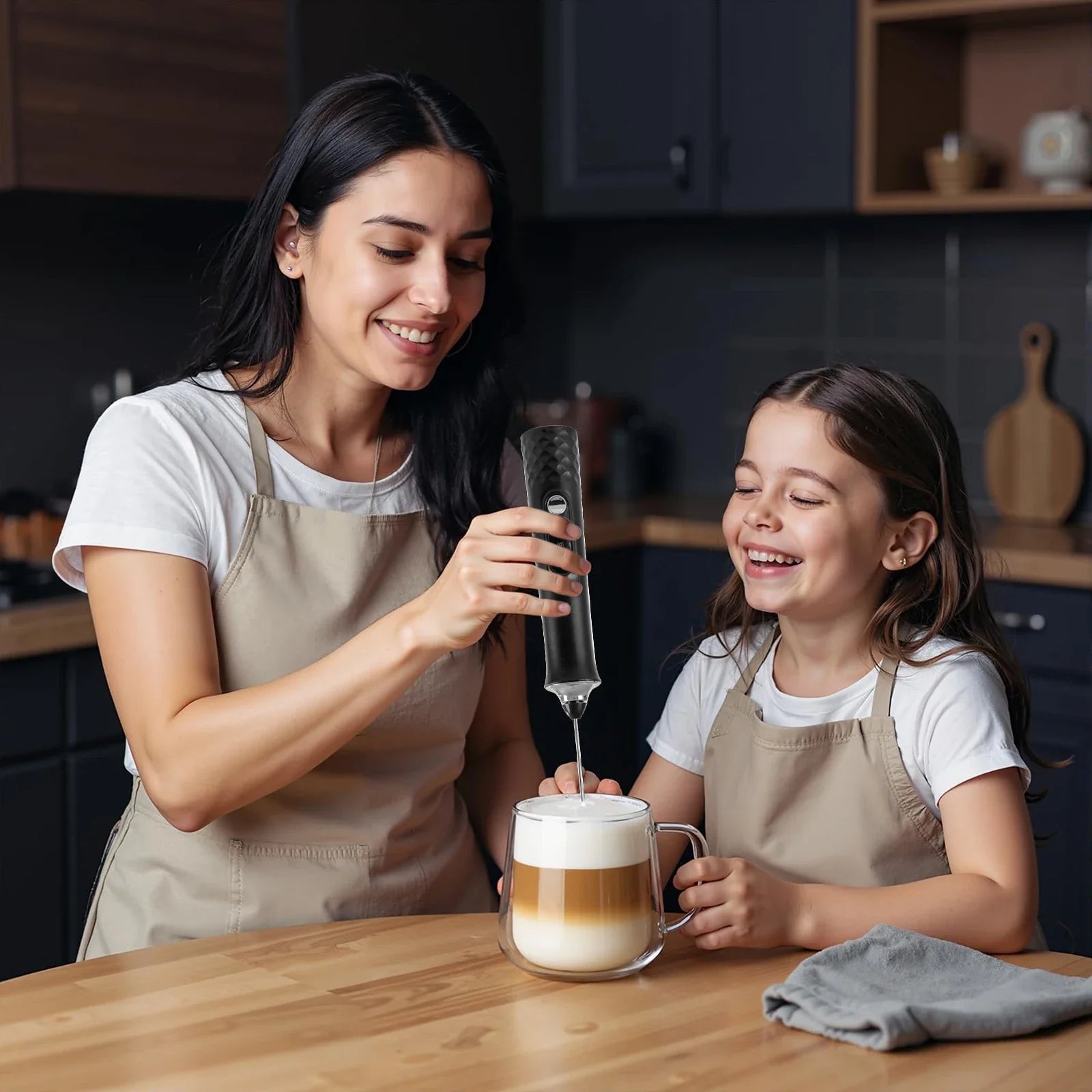 Milk Frother Wand Coffee Frother Handheld Foam Maker For Latte Rechargeable Electric Milk Frother Handheld Drink Mixer Gift Idea