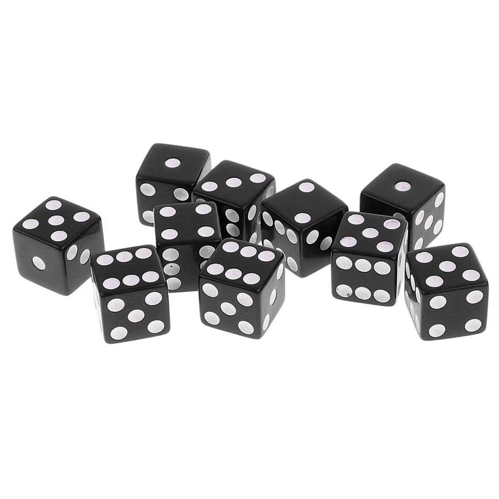 10-Piece Acrylic D6 Dice Set 16mm (0.63 in) – Carved Six-Sided Game Dice for RPG, Dungeons & Dragons & Board Games