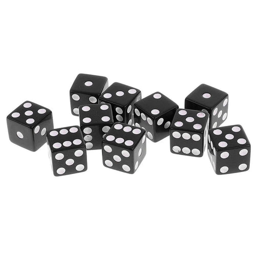 10-Piece Acrylic D6 Dice Set 16mm (0.63 in) – Carved Six-Sided Game Dice for RPG, Dungeons & Dragons & Board Games