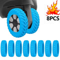 8-Pack Silicone Luggage Wheel Covers – 5 cm (2.0 in) Noise-Reducing Suitcase Caster Protectors