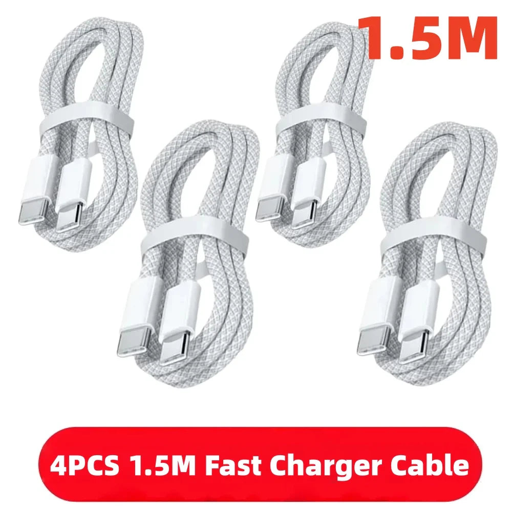 1-10PCS USB C Cable to USB C 100W Fast Charging Charger Cable Supports Fast Charging For iPhone 16 17 Samsung Xiaomi Huawei etc