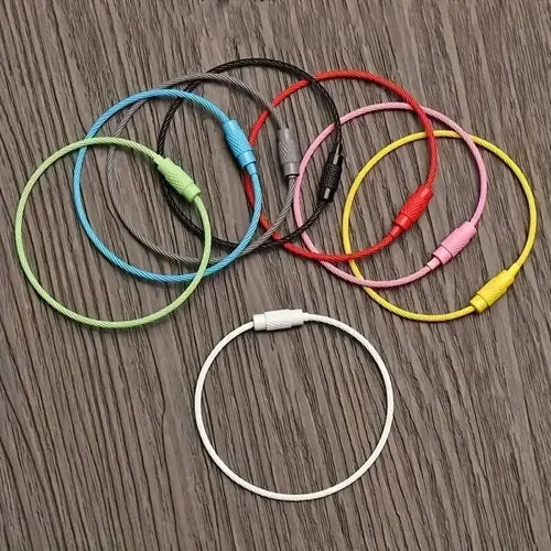 10-Pack Colorful Stainless Steel Wire Luggage Tag Clips – Durable Travel Bag Keychains