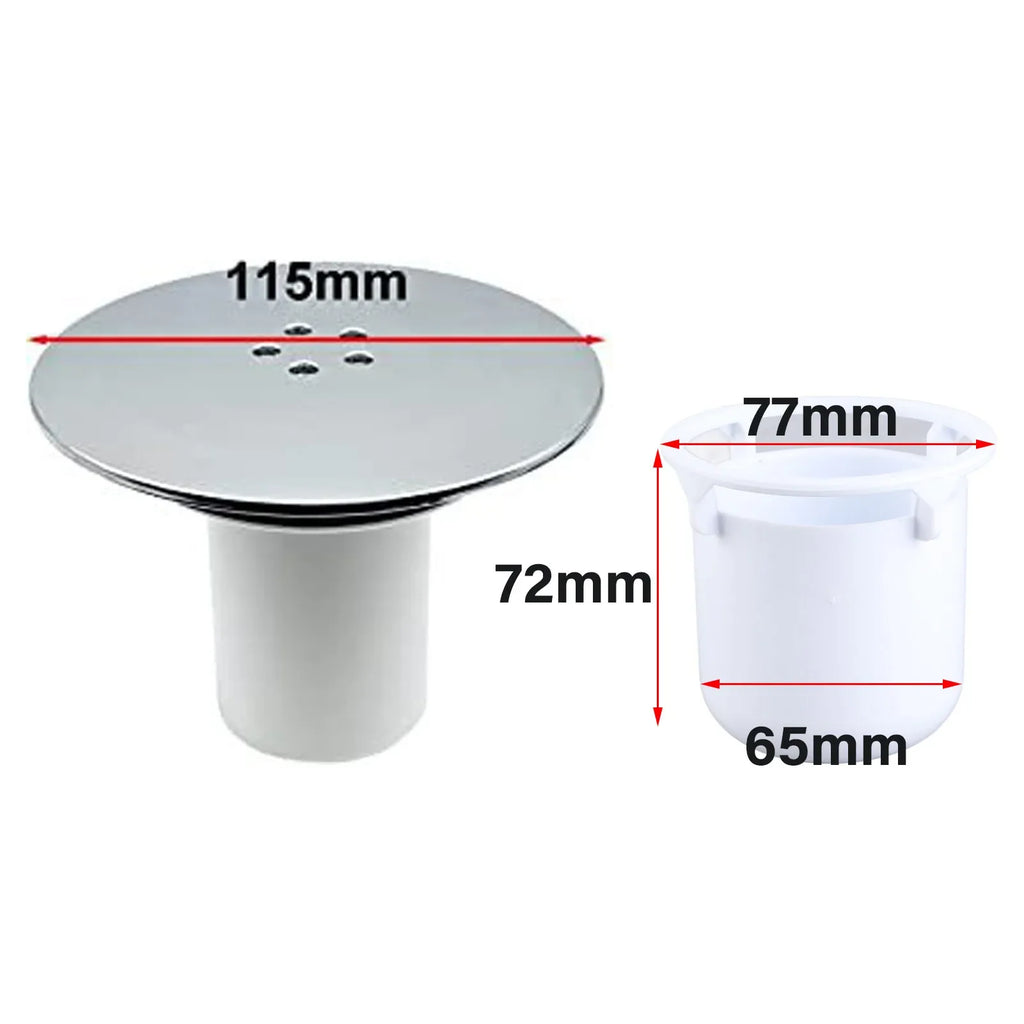90mm Shower Drain Cover Chrome-Plated Hair Trap Plug Fast Drain Odor Seal