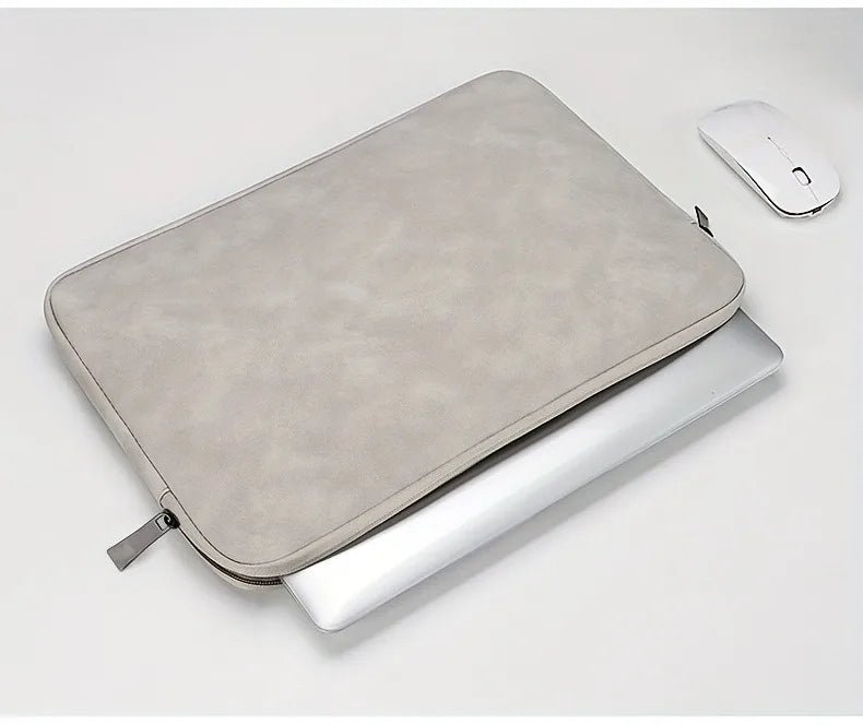 PU Leather Laptop Sleeve 11–15 Inch — Slim Protective Case