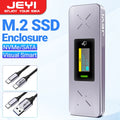 M.2 NVMe & SATA SSD Enclosure with Display — USB 3.2 Gen 2 10Gbps, Hot-Swap