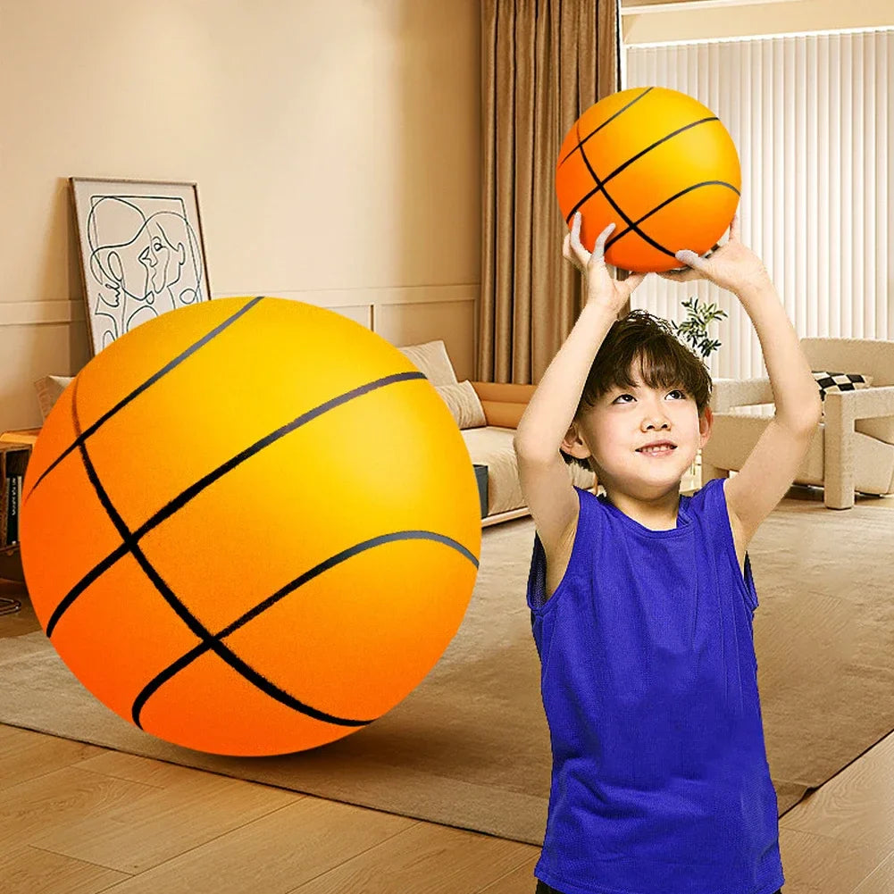 Silent Foam Basketball for Kids — Squeezable Indoor Bounce Ball